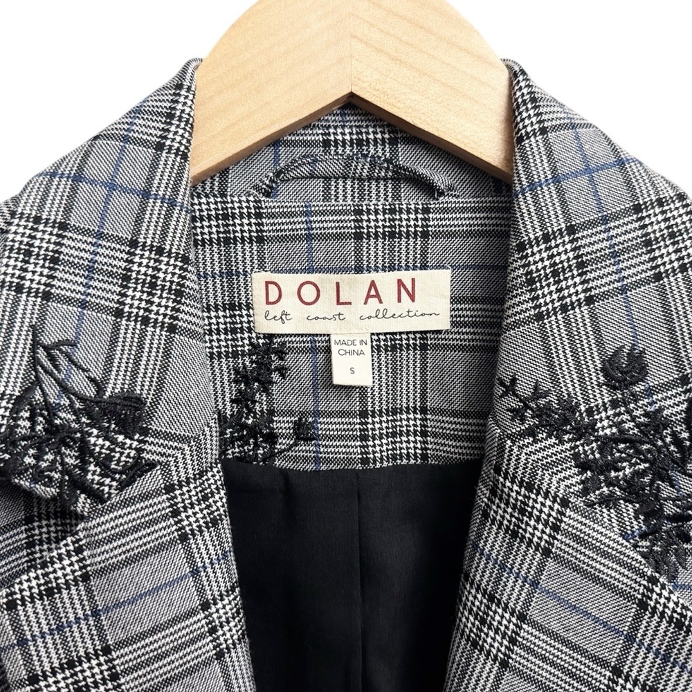 Anthropologie Dolan Plaid Embroidered Blazer - Picture 4 of 6